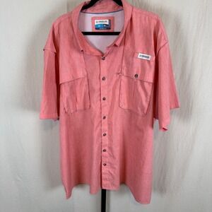 Magellan Outdoors Fishing Shirt Aransas Pass Mens 3XL Coral Fishing Short Sleeve